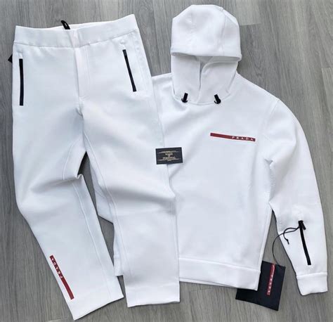 prada tracksuit|prada white tracksuit.